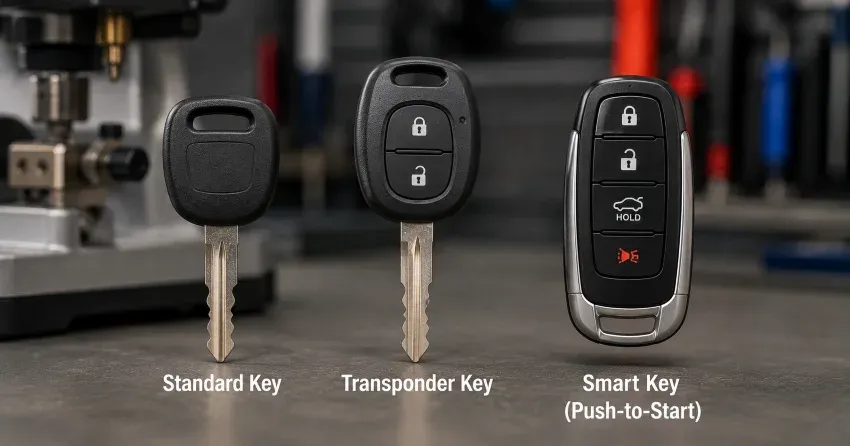 technician cutting a transponder ignition key in Tottenham