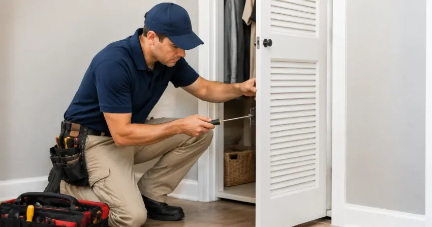 technician repairing doorbell button and wiring in Tottenham