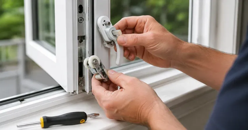 technician performing broken window repair Tottenham on a sliding window