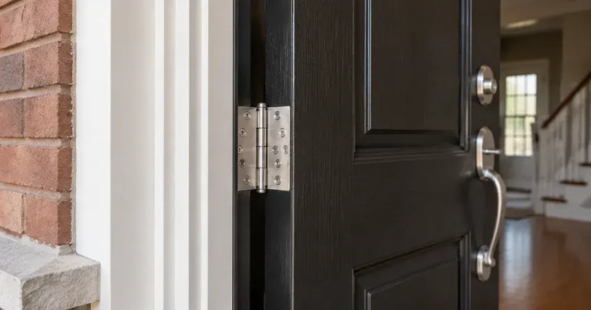 technician repairing a front door lock and frame in Tottenham